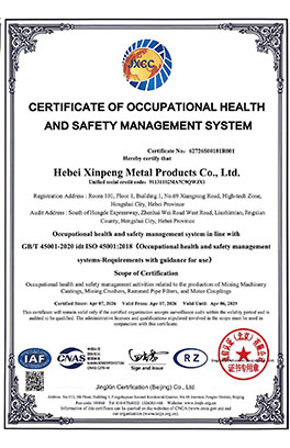 CERTIFICATE OF OCCUPATIONAL HEALTHAND SAFETY MANAGEMENT SYSTEM